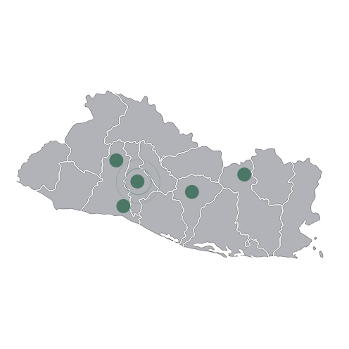 Mapa de El Salvador mostrando cobertura